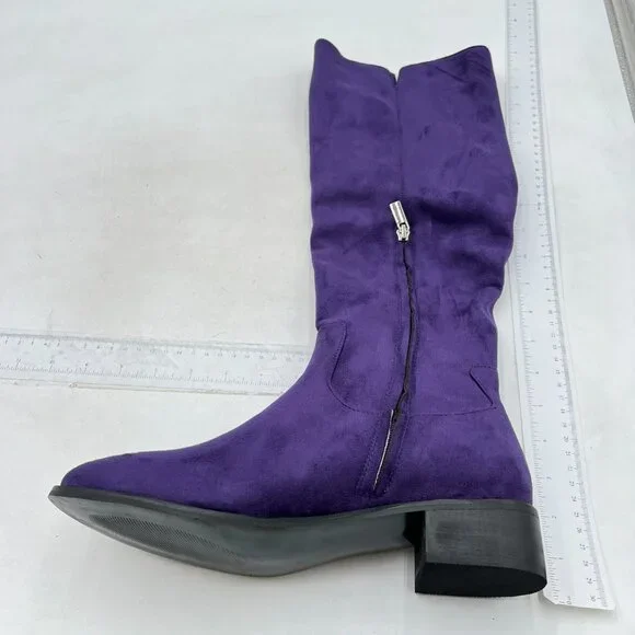 Elegant Purple Heeled Boots for Women - Picture 2 of 6